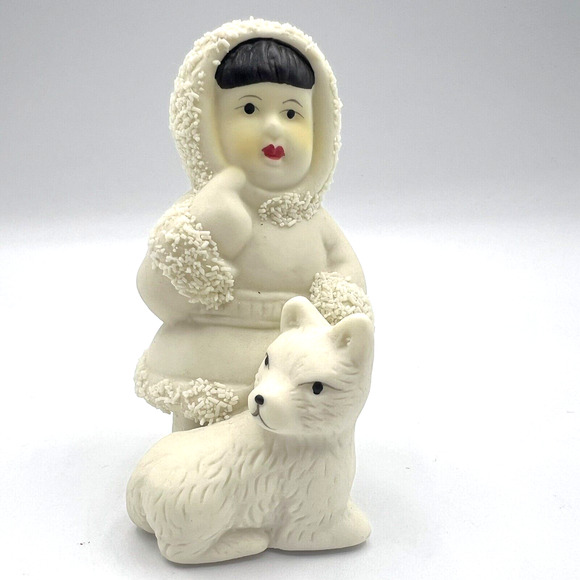 Lot of 2 Vintage Arctic Kids of Alaska Bisque Porcelain Eskimo Ornaments Figures - Picture 2 of 11